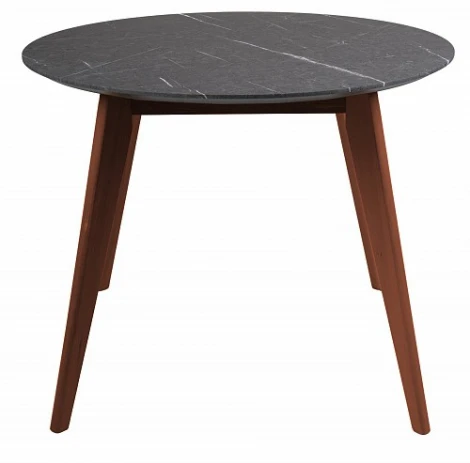 Стол R-Home Лунд круглый д.860 мрамор Графит Темный орех