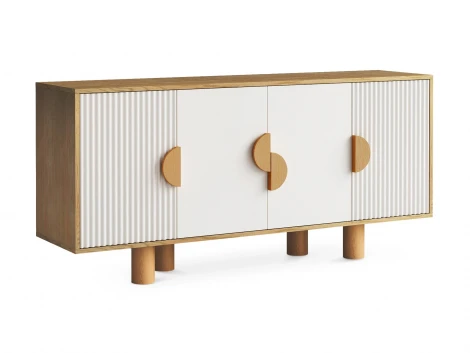 Тумба высокая Cresco ОГОГО Обстановочка! (МДФ,ЛДСП/Белый,Светлое дерево) арт.934648