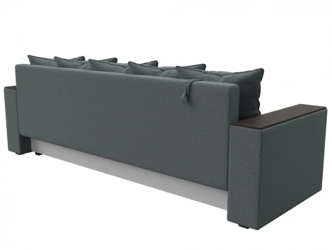 Диван прямой Дубай Лайт полки справа (ДСП,ЛДСП/Пластик/Рогожка/Серый) Лига Диванов 132282