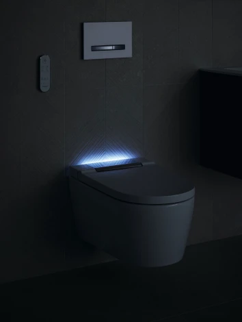 Унитаз подвесной Geberit AquaClean Sela 146.224.21.1 вставка глянцевый хром