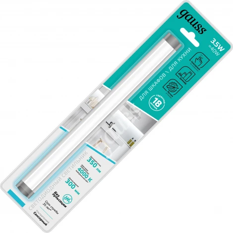 Настенно-потолочный линейный светильник светодиодный с выключателем Gauss Touch 9023531235 (220V)