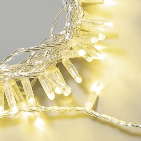 Гирлянда Нить с колпачком 10м шампань 24В, 100 LED, провод прозрачный ПВХ, IP65 Laitcom PST100CAP-10-1CH