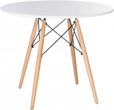 Стол обеденный CHELSEA`90 (ножки светлый бук, цвет белый)