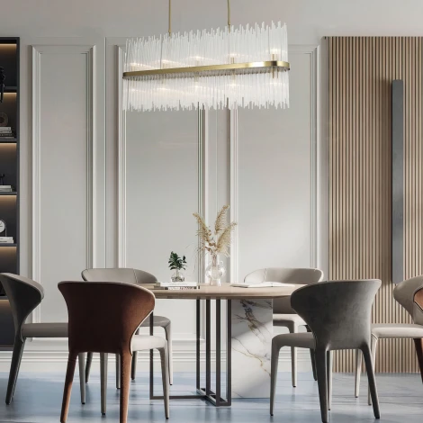 Подвесная люстра Wi-Fi на штанге Bogate's Allure 486/10 (220V, управление смартфоном, голосовое управление, умный дом - Minimir Home, Алиса, Маруся, Салют)