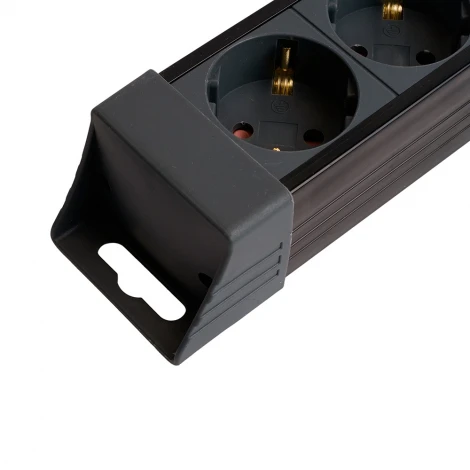 Сетевой фильтр 6-и местный с заземлением 1,8м. (черный) Stekker Techno 50159