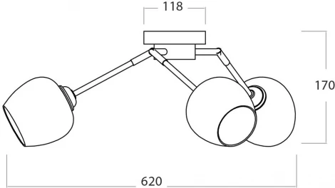 Люстра потолочная Miley 1176/3P E27*60W Black/Chrome