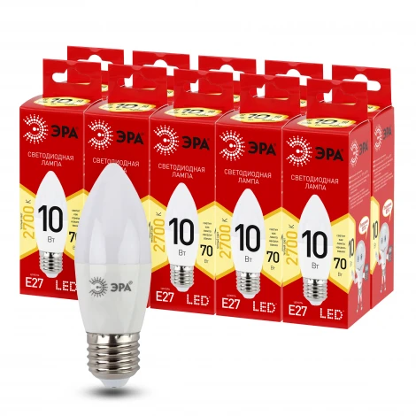 Лампочка светодиодная E27 10W ЭРА LED B35-10W-827-E27 R
