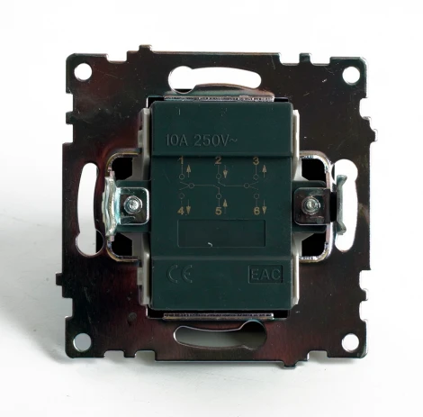 Переключатель двухклавишный (черный) Stekker Катрин 49167