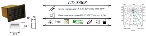 Встраиваемый светильник уличный LD-Lighting LD-D LD-D008 (220V, IP65)
