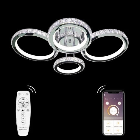 Потолочная люстра Natali Kovaltseva INNOVATION STYLE 83009 (регулировка яркости, LED, 220V, пульт управления, умный дом - LampSmart, кольцо)