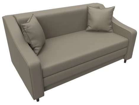 Диван прямой Лига-071 (ЛДСП,Брус,Фанера/Дерево/Экокожа/Бежевый) Лига Диванов 129769