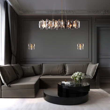 Подвесной светильник c хрусталем Bogate's Onyx 372/8 Strotskis (220V, на тросе)