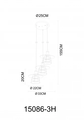 Подвесной светильник Globo 15086-3h (220V, на проводе, круглые)