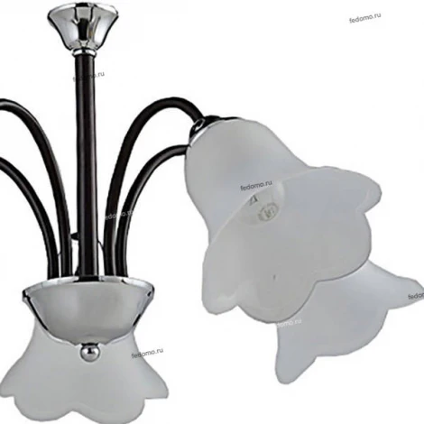 Люстра потолочная Toscom Louise, 5 плафонов, венге с хромом и белым