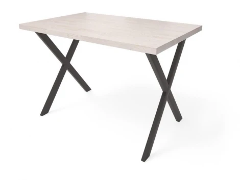 Обеденный стол Лофт Х 120х70 Дуб беленый шпон
