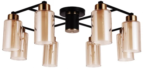 Потолочная люстра на штанге Arte Lamp Leo A7027PL-8BK (220V)