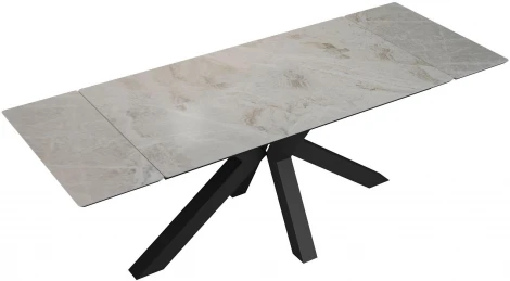 Стол DikLine SFE140 Керамика Italian Grey (глянец серый)/подстолье черное/опоры черные (2 уп.) арт.00-00075483