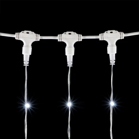 Гирлянда Занавес 2 x 2 м Белый с Мерцанием Белого Диода 220В, 400 LED, Провод Прозрачный ПВХ, IP54