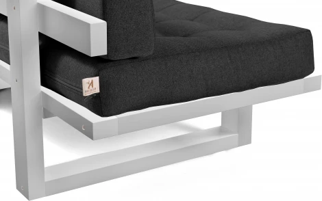 Кушетка Arsko Торн-М белая эмаль черная рогожка