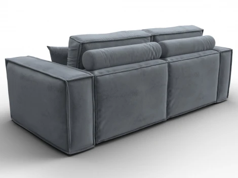 Диван прямой Лига-081 НПБ (ДСП/Пластик/Велюр/Серый) Лига Диванов 134137