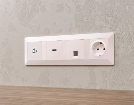 Комплект механизма ТВ-розетки SAT встраиваемый (жемчуг) Ambrella Volt QUANT MA213050