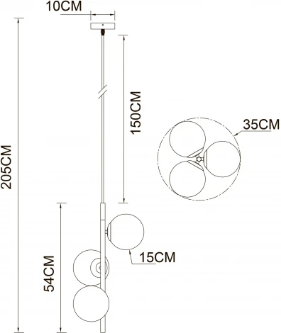 Подвесной светильник Arte Lamp Alcor A2224SP-3BK (220V, на проводе, шарики)
