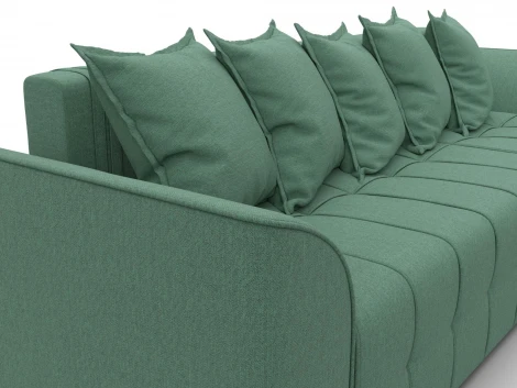 Диван угловой Лига-113 угол правый (ДСП,Рогожка/Зеленый) Лига Диванов 136706