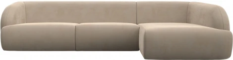 Диван угловой Лига-041 правый угол (Бежевый/Велюр) Лига Диванов арт.122186