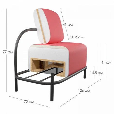 Диван R-Home Gawaii 2-х мест Розовый