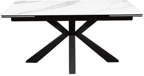 Стол SFE140 Керамика Белый мрамор/подстолье черное/опоры черные (2 уп.) Dikline 00-00062493