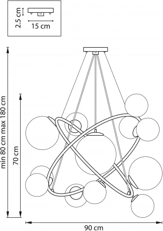 Подвесная люстра Croco 815410 (220V, на тросе, шар, шарики)
