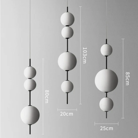 Подвесной светильник White Beads Pendant ImperiumLoft 40.2133-0 (85415-22) (LED, 220V, на проводе, шарики, бусы)