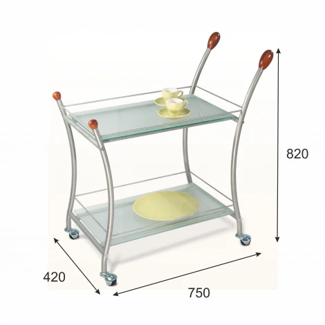 Стол сервировочный Поло металлик/ матовое от фабрики Mebelik