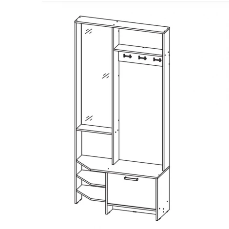 Прихожая БТС Тео ПР-01, ясень белый