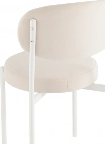 Стул Бриф SN велюр молочный каркас белый муар Stool Group арт.УТ000039457
