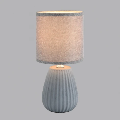 Настольная лампа Lumion Asela 8161/1T серый, керамика/текстиль E14 1*40W 220V (выключатель, круглые)