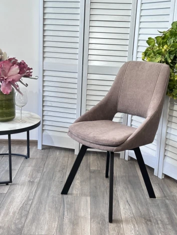 Стул ASP, 360 град. поворот. B5 Капучино, велюр / черный каркас, М-City