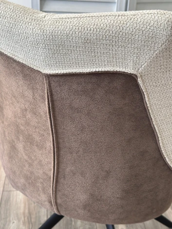 Стул M-City PONTUS 360 град. поворот. KN01-05 Бежевый/ BZ1046-21 Коричневый/ Черный