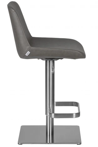 Стул барный DOBRIN ALDO (серый PU YP4, основание из нержавеющей стали)