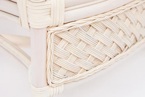 Комплект для отдыха "ANDREA" (диван + 2 кресла журн. столик со стеклом подушки) TCH White (белый), Ткань рубчик, цвет кремовый Tetchair Andrea 10165