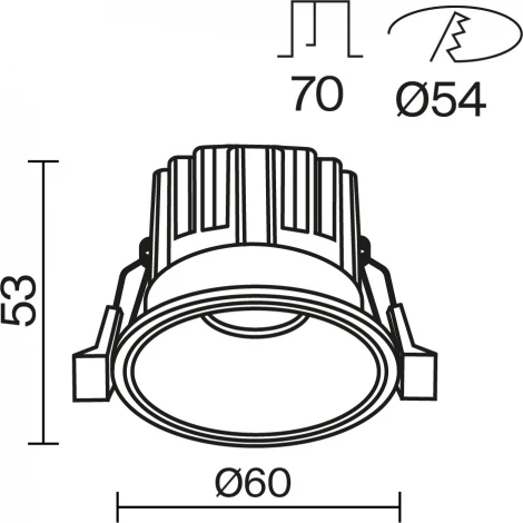 Встраиваемый светильник Maytoni Round DL058-7W2.7K-B (LED, 220V, круглые)