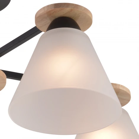 Потолочная люстра на штанге Reluce 01625-0.3-05 BK+WOOD (220V)