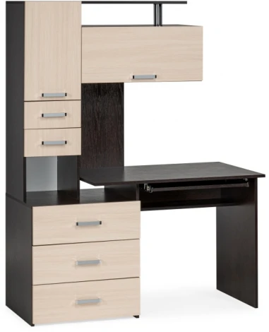 Стол компьютерный Woodville Джаз-17 правый венге / дуб молочный 318947