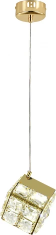 Подвесной светильник (12048/1P Gold) Indigo Radioso V000135L (LED, 220V, на проводе, куб)