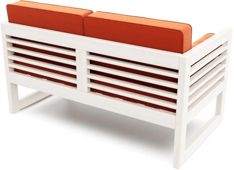 Диван Arsko прямой Сега М беленый дуб велюр оранжевый