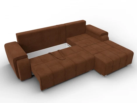 Диван угловой Лига-121 правый угол (ДСП,Брус,Велюр/Терракотовый) Лига Диванов 137353