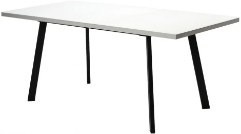 Стол ФИН 140 Белый, стекло/ Черный каркас М-City