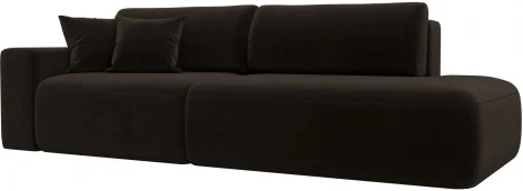 Диван прямой Лига-036 НПБ Модерн подлокотник слева (Коричневый/Микровельвет) Лига Диванов арт.121332L