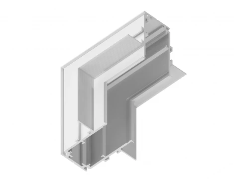 Коннектор угловой внутренний для встраиваемого шинопровода под ГКЛ 9,5 Ambrella Track System Magnetic Standard GL3362-9.5 WH белый 85*85*H60
