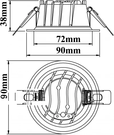 Встраиваемый светодиодный светильник CDEW3-TECO(W) Fiberli Cdew-Teco 12130701 (220V, круглые)